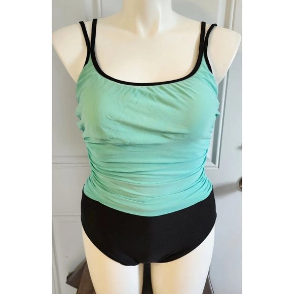 Trimshaper Other - TRIMSHAPER by Miraclesuit One Piece Swimsuit Blue/Black Women's Size 12